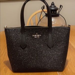 Like new Kate Spade handbag. Beautiful black and glitter.